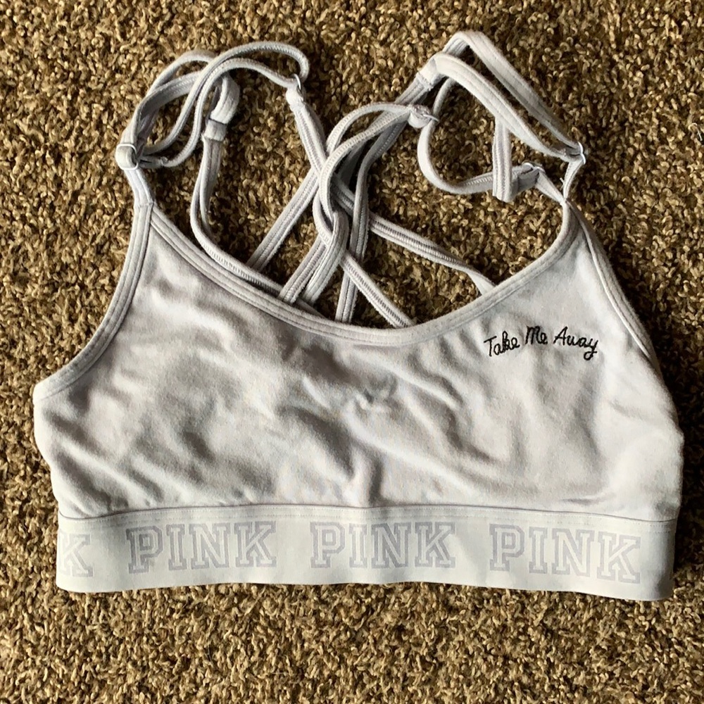 Strappy PINK sports bra